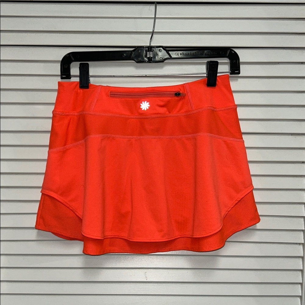 Athleta Neon Coral Active Workout Skirt with Built in Shorts - Picture 2 of 5